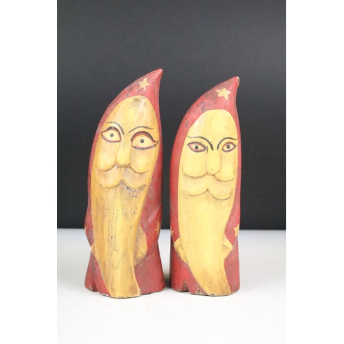 135 - Set of four Scandinavian style folk art painted wooden figures, tallest approx 20cm