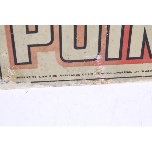 152 - Fire Point metal wall sign, reads ' supplied by L&G Fire Appliance Co Ltd ', approx 33cm x 23cm