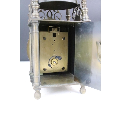 163 - R.F. Beard Ltd of Cheltenham - A 19th Century brass mantel clock of square form with Roman numerals ... 