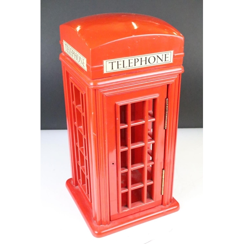 167 - Painted wooden model telephone box housing a Dialatron Designer Telephone 2000. (Telephone box appro... 