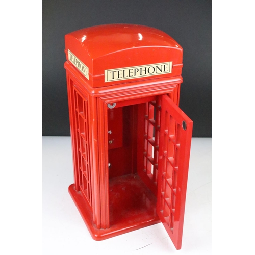 167 - Painted wooden model telephone box housing a Dialatron Designer Telephone 2000. (Telephone box appro... 