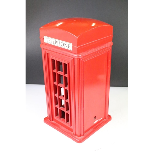 167 - Painted wooden model telephone box housing a Dialatron Designer Telephone 2000. (Telephone box appro... 