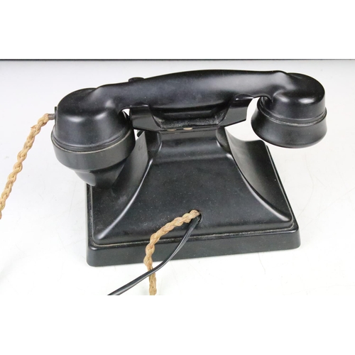 168 - Early-to-mid 20th C black Bakelite dial telephone