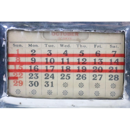 189 - Early 20th century Silver Desk Perpetual Calendar, Birmingham 1924