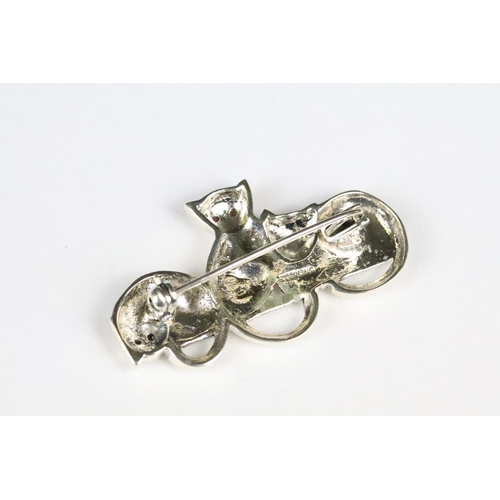 214 - Silver Cat Brooch