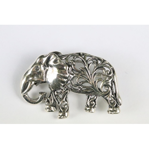 222 - Silver Elephant Brooch