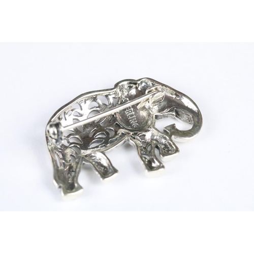 222 - Silver Elephant Brooch