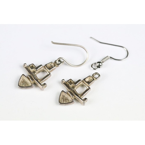 244 - Two Pairs of ‘ Juhls Kautokeino of Norway ‘ Silver Earrings from the Tundra collection