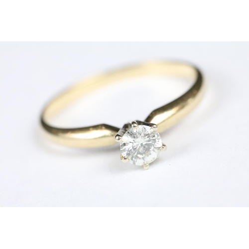 248 - Yellow Gold Single Stone Diamond Ring