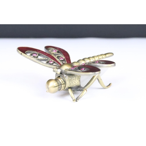 261 - A small group of mixed collectables to include a contemporary dragonfly scent bottle, tie pins and e... 