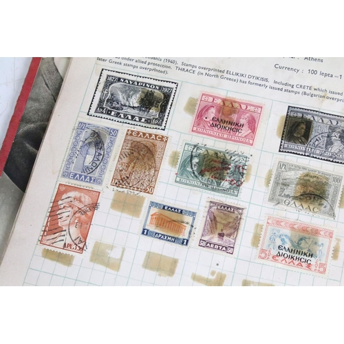 188 - A small collection of mainly Commonwealth and world stamps contained within an album together with a... 