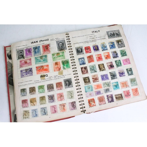 188 - A small collection of mainly Commonwealth and world stamps contained within an album together with a... 