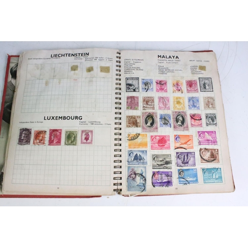 188 - A small collection of mainly Commonwealth and world stamps contained within an album together with a... 