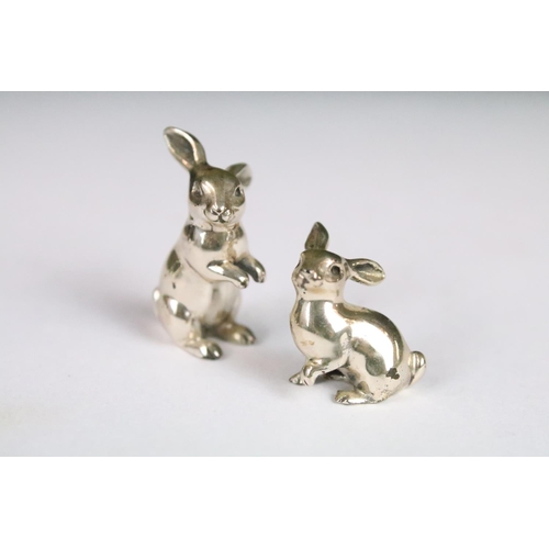 274 - A collection of sterling silver and white metal miniature animal figures together with a hallmarked ... 