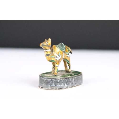 277 - A collection of three sterling silver and enamel miniature animal figures to include an elephant, ho... 