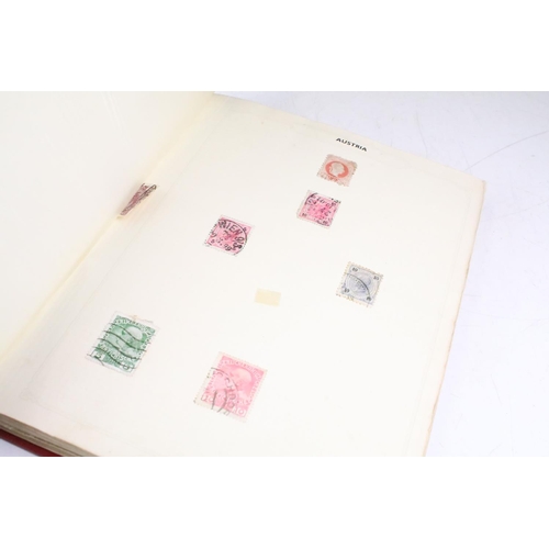 419 - A collection of British, Commonwealth and world stamps contained within a red simplex album to inclu... 