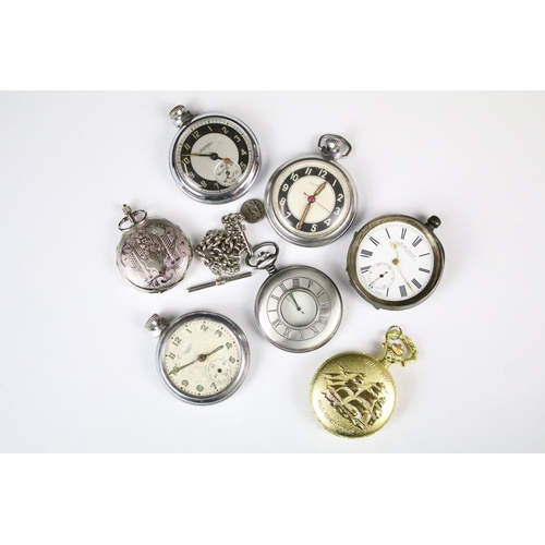 282 - Pocket Watches including Ingersoll, Smiths, Acme Lever Silver Cased, etc