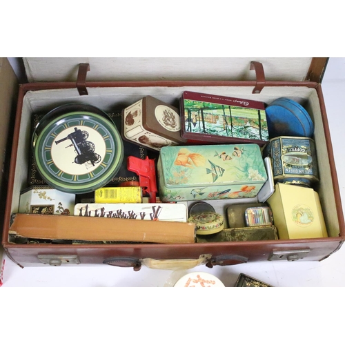 379 - Large collection of vintage biscuit / advertising tins to include CWS Biscuits, Typhoo Tea, Ocean Qu... 