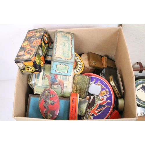 379 - Large collection of vintage biscuit / advertising tins to include CWS Biscuits, Typhoo Tea, Ocean Qu... 