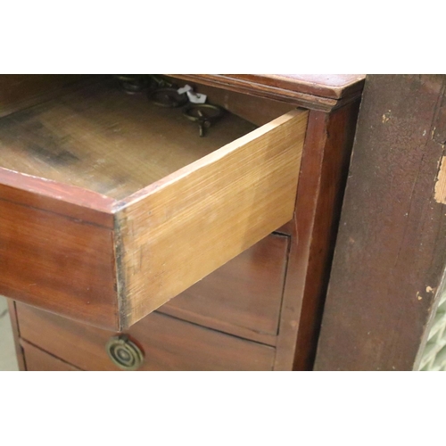 548 - 19th century Bow Front Mahogany Kneehole Desk or Dressing Chest with an arrangement of nine drawers ... 