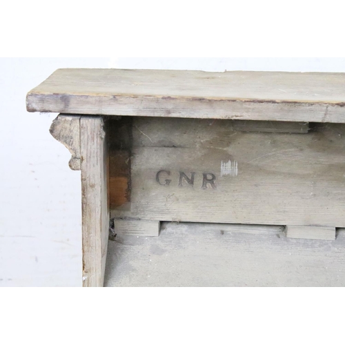 549 - Early to Mid 20th century century Stained Pine ' Great Northern Railway ' Ticket Holder, comprising ... 