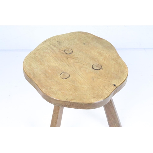 564 - Elm seated Rustic Stool, 30cm high x 28cm wide