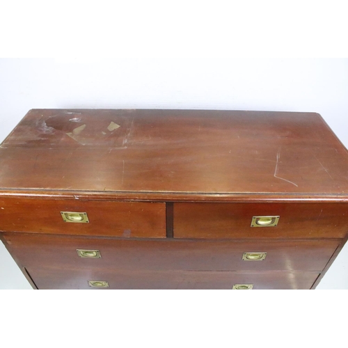 567 - 19th century Mahogany Chest of Two Short over Two Long Drawers with brass recessed handles, raised o... 