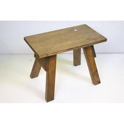 572 - Pair of Pine Trestle type Stools, each 38cm high x 51cm wide