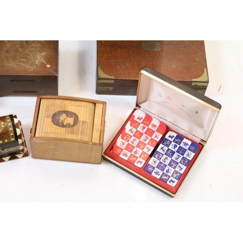 176 - Collection of boxes, 19th century onwards, to include a 19th century mahogany jewellery box (with fi... 