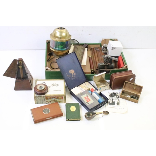 337 - Mixed collectables to include a Victorian Maelzel metronome (23.5cm high), Mamod stationary steam en... 