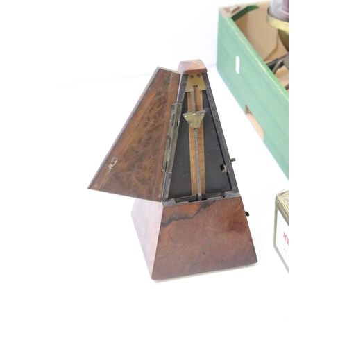 337 - Mixed collectables to include a Victorian Maelzel metronome (23.5cm high), Mamod stationary steam en... 