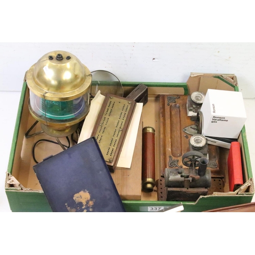 337 - Mixed collectables to include a Victorian Maelzel metronome (23.5cm high), Mamod stationary steam en... 