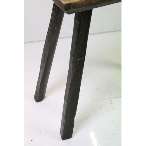 579 - Antique Elm Stool on four chamfered legs, 46cm high x 40cm long