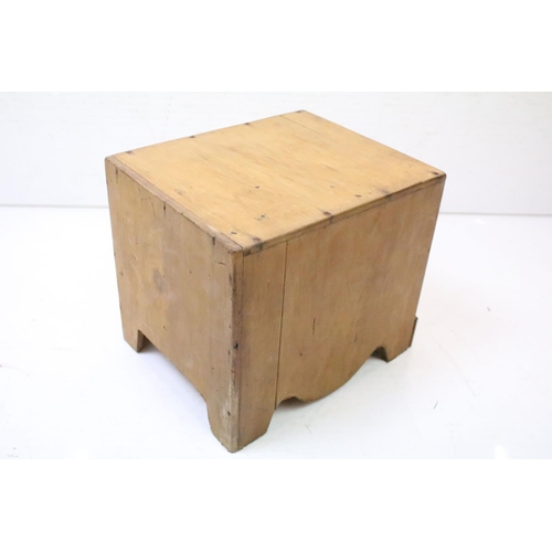 581 - Pine Table Top Four Drawer Chest, 26cm high x 25cm wide x 30cm deep