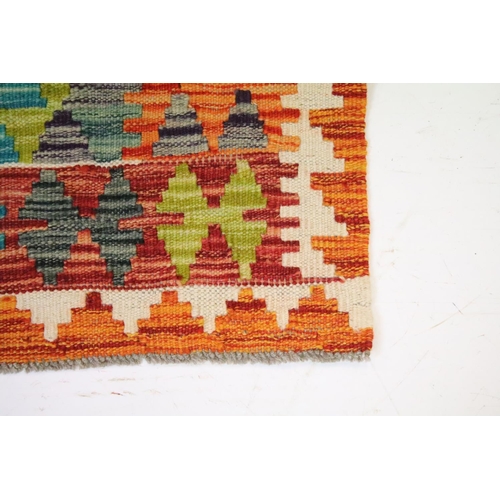 589 - Woollen Hand Knotted Chobi Kilim Rug, 126cm x 80cm