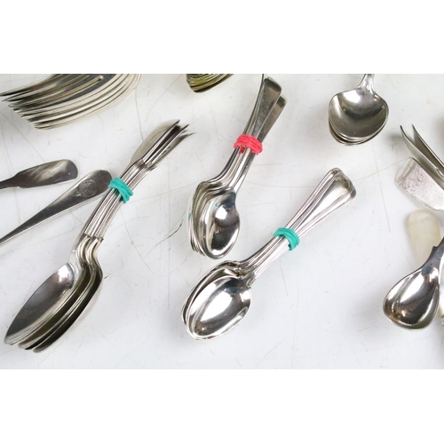 293 - A collection of cutlery to include hallmarked sterling silver teaspoons, silver coffee spoons and a ... 