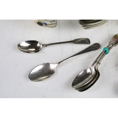 293 - A collection of cutlery to include hallmarked sterling silver teaspoons, silver coffee spoons and a ... 