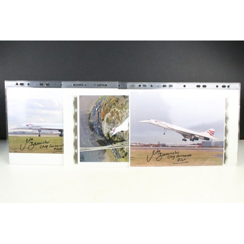 298 - A collection of three hand signed Mike Bannister Concorde photographs.