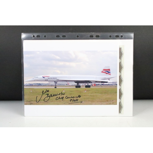 298 - A collection of three hand signed Mike Bannister Concorde photographs.