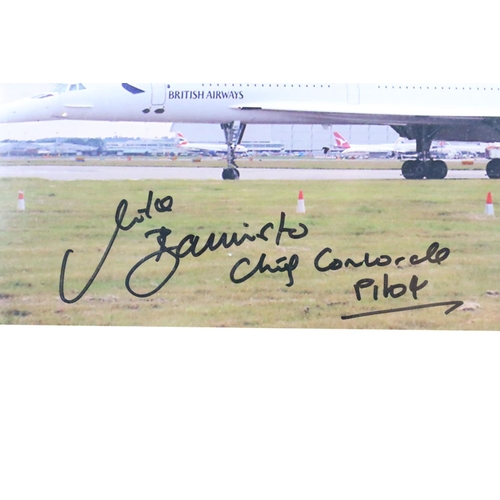 298 - A collection of three hand signed Mike Bannister Concorde photographs.