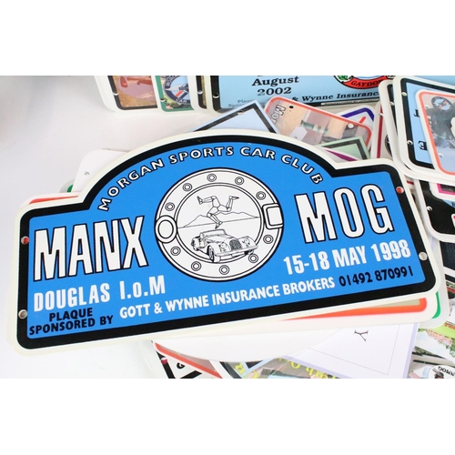 303 - A group of Morgan car collectables to include Morgan sports car club signs, soap and candles in the ... 