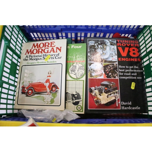 304 - A large collection of automoblie related books to include many Morgan related.