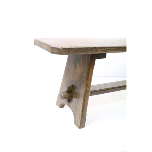 588 - Solid Elm Form, 41cm high x 129cm long x 30cm deep