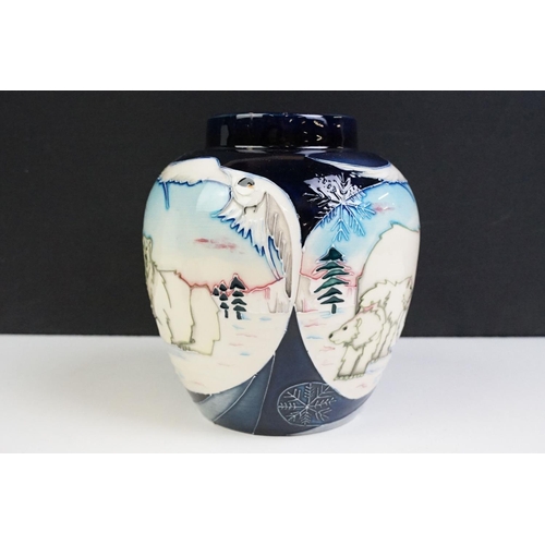 10 - Moorcroft Arctic Tundra pattern ginger jar having tube lined decoration featuring polar bears in an ... 