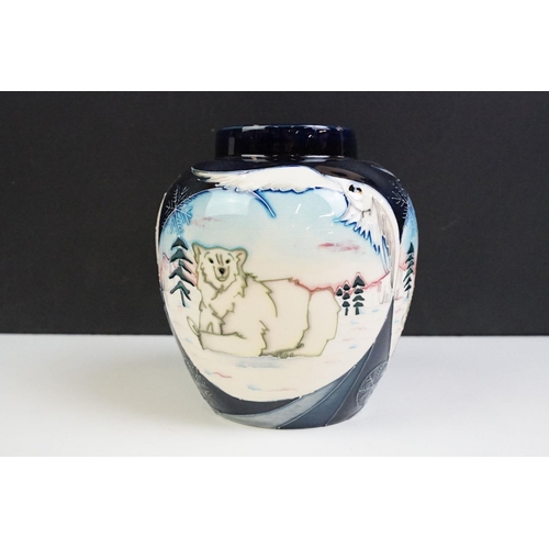 10 - Moorcroft Arctic Tundra pattern ginger jar having tube lined decoration featuring polar bears in an ... 