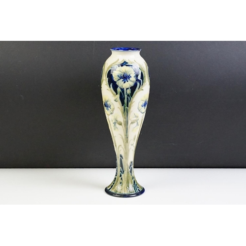 15 - William Moorcroft for Macintyre Florian ware inverted baluster vase, with tubelined blue, green & ye... 