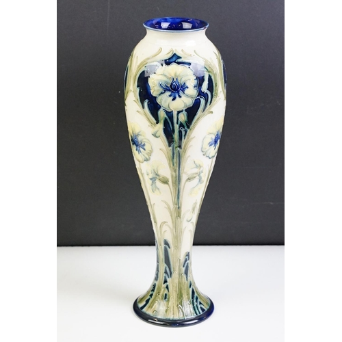 15 - William Moorcroft for Macintyre Florian ware inverted baluster vase, with tubelined blue, green & ye... 