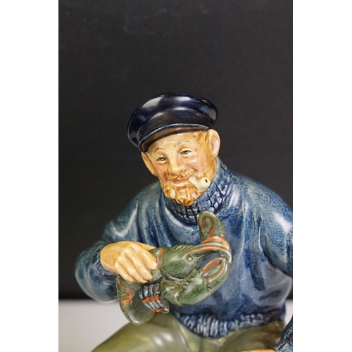 34 - Four Royal Doulton figurines to include Shore Leave HN2254 (a/f), the lobster man HN2317, Alexandra ... 