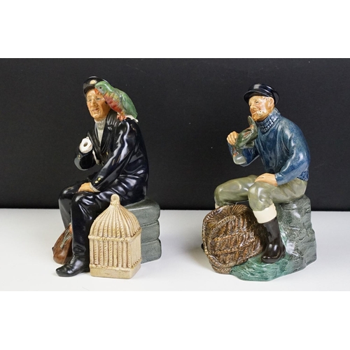 34 - Four Royal Doulton figurines to include Shore Leave HN2254 (a/f), the lobster man HN2317, Alexandra ... 