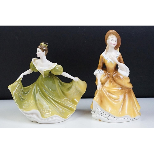 36 - Two Royal Doulton figurines to include Sandra HN 2275 and Lynne HN 2329 together with two Beswick el... 